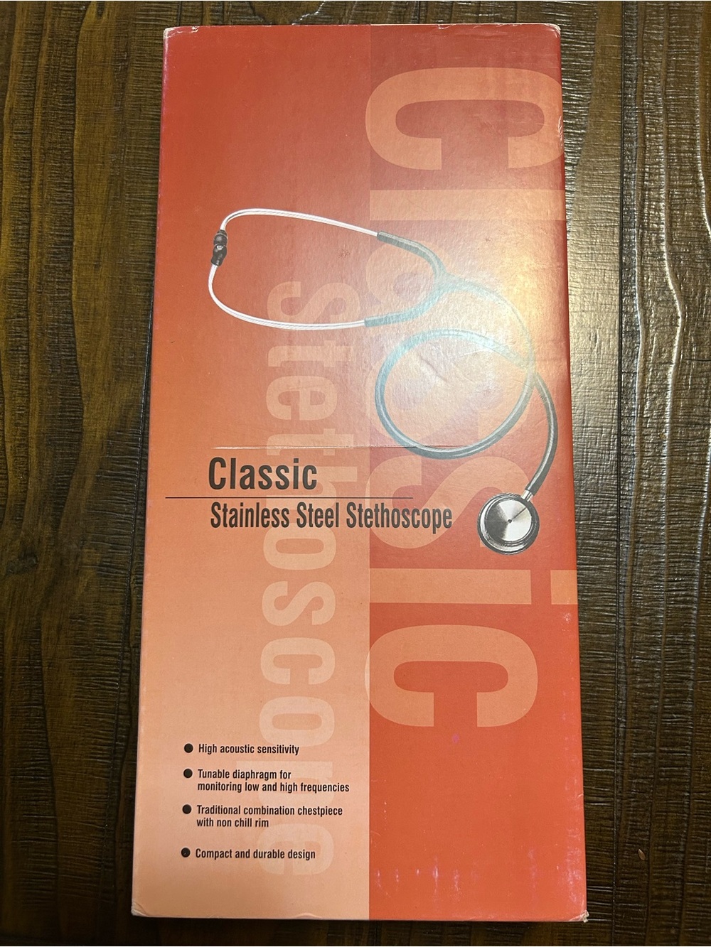Classic Stainless Steel Stethoscope - black- Unbranded